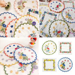 Flower Flower Embroider Coaster Set Novice Embroider Material Package DIY Decompression Handmade