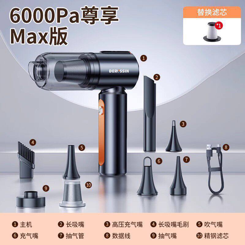 Handheld Portable – Qìchē Tozsoranlar - 6000pa-premium-max-version-filter-element1-super-fast-chargesuction-blow-charge-draw-4-in-1