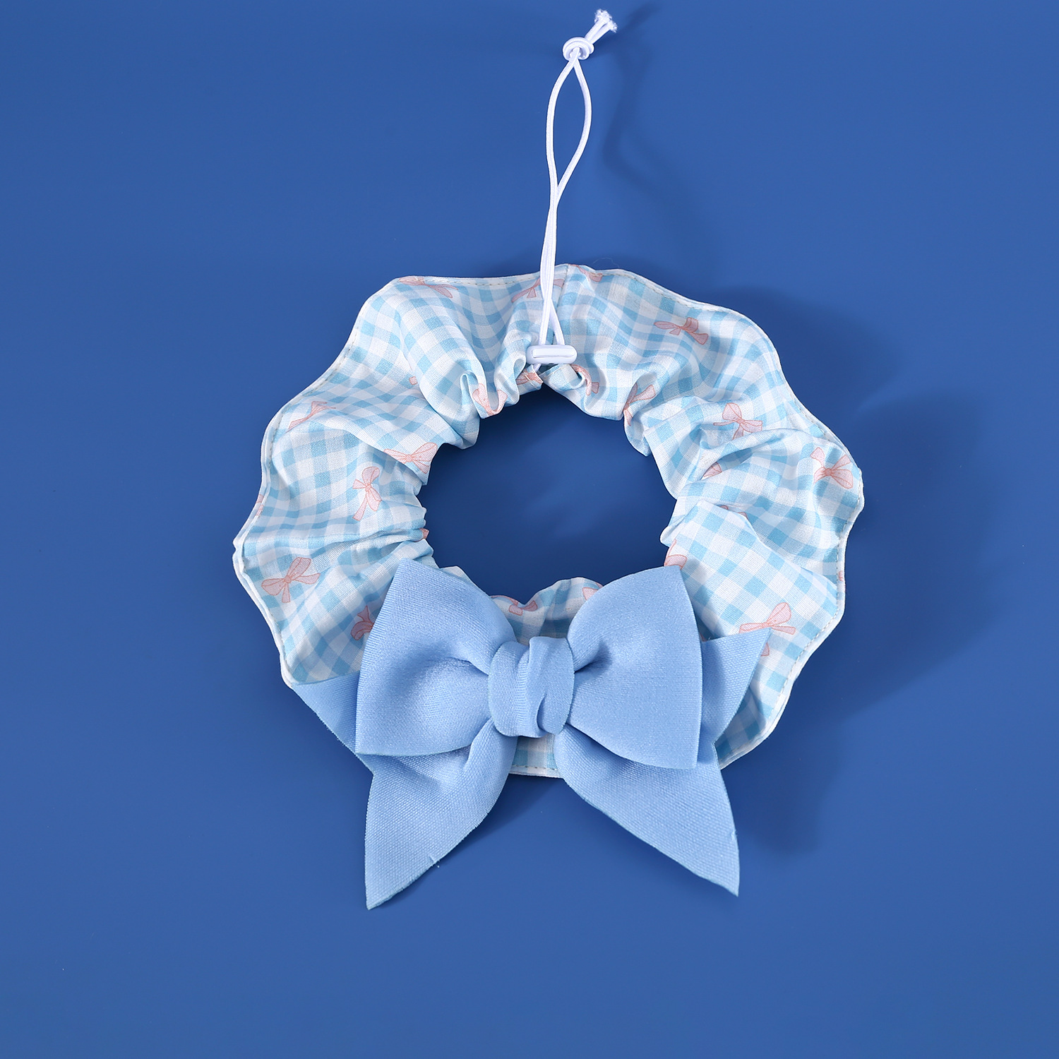 Tejido de encaje a cuadros para mascotas lindos arcos elásticos collares broches para perros pequeños y medianos