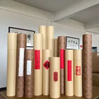Коробка для хранения трубок для рисования из крафт-бумаги, трубка для хранения каллиграфии и рисования, китайская живопись, работы по каллиграфии, парчовая коробка Shanglin Fu