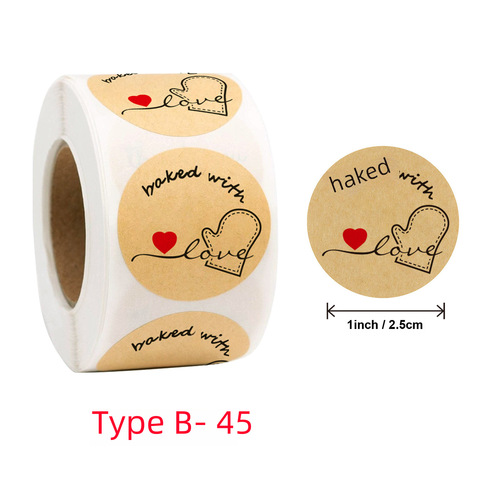 Cross-border wholesale roll-packed baked cake pastry food holiday decorative self-adhesive sticker labels