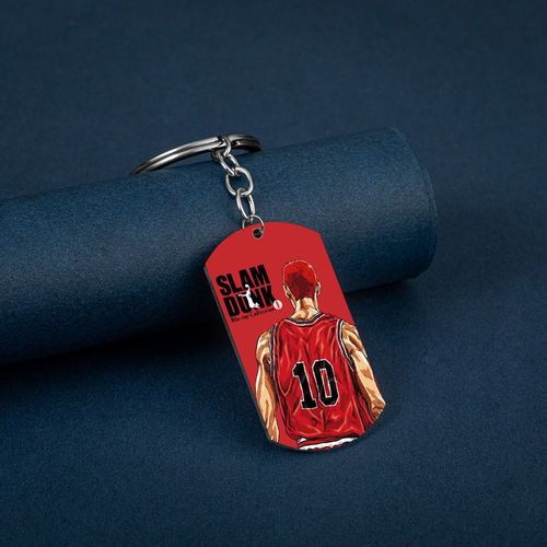 Huanyu Jewelry Slam Dunk SLAM DUNK color printed titanium steel military tag stainless steel dog tag keychain
