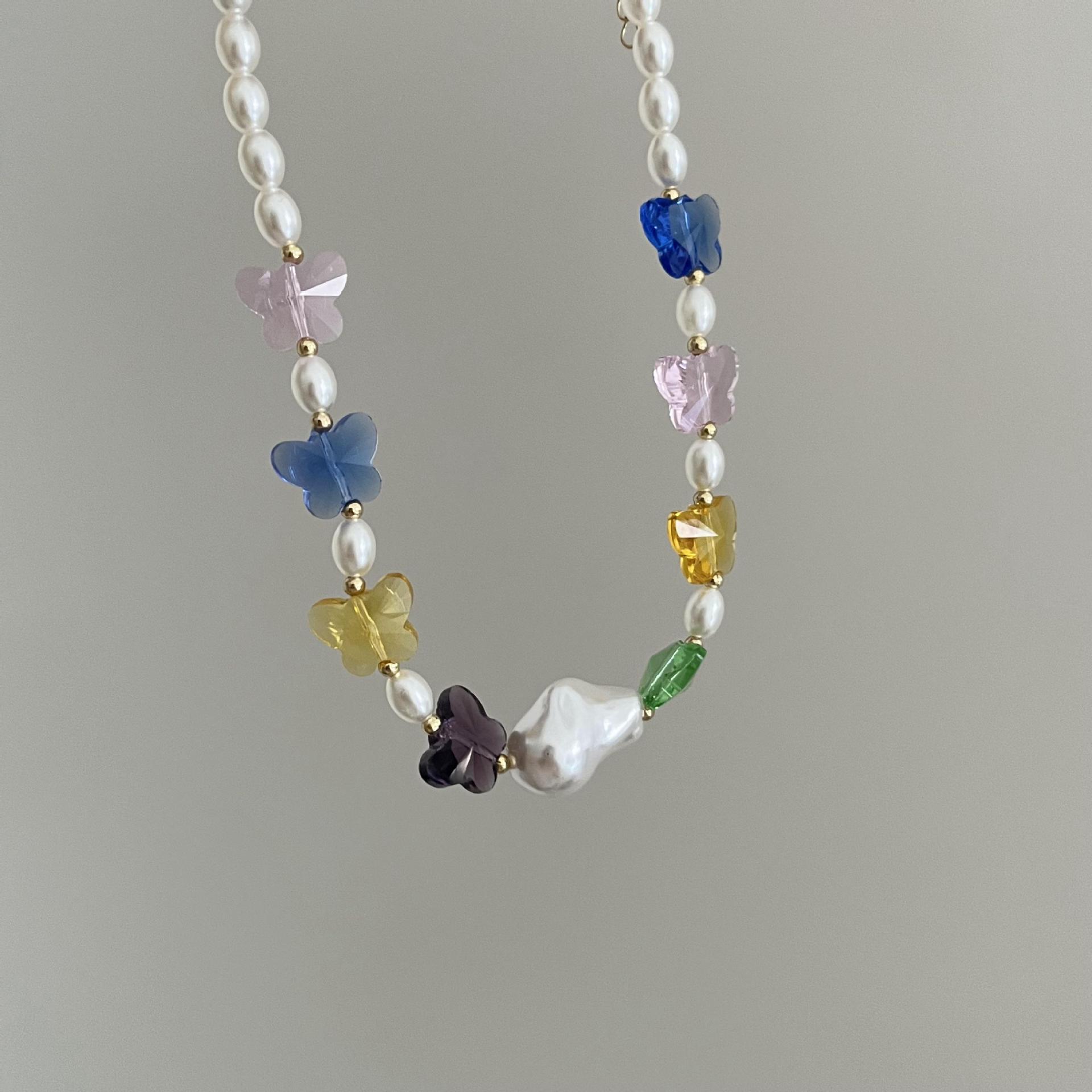 Bohemian Butterfly Imitation Pearl Butterfly Womenu0027S Necklace 1 Piece