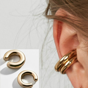 Asymmetrical metal ear clips, earrings, punk style, wholesale