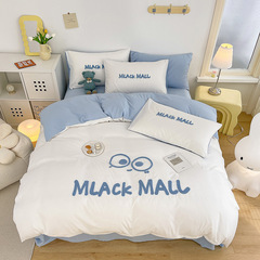 夏のアニメ刺繍綿100% 水洗い綿4点セット全純綿布団シーツベッド3点セット子供用ベッド用品