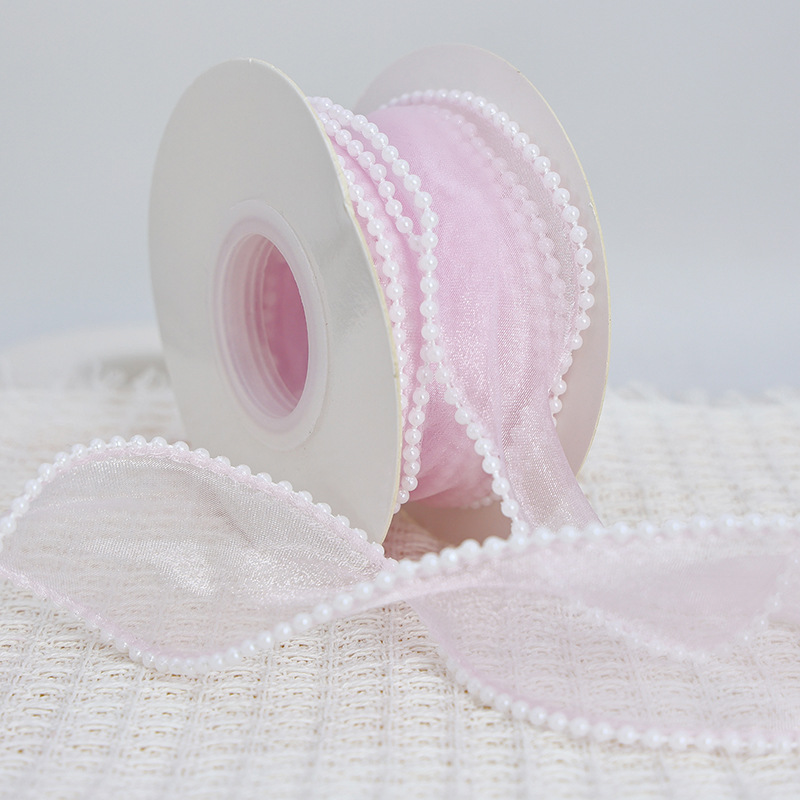 Ribbon de hilo de cola de pez floral ribbon horneado pastel de flores de borde buquete de hilo ondulado decoración de mariposa ribbon hilo de perla