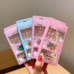 Upgraded version of children's cute nail stickers and jewelry set box with cartoon pattern self-adhesive wearable nail stickers for babies