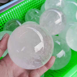 批发天然巴西白水晶打磨水晶球办公室摆件天然白色透亮水晶圆球
