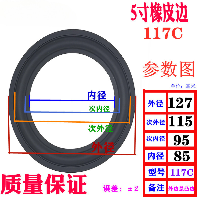 喇叭橡皮边圈3/4/5/6寸8寸10寸12寸音箱扬声器换边配件橡胶边|undefined