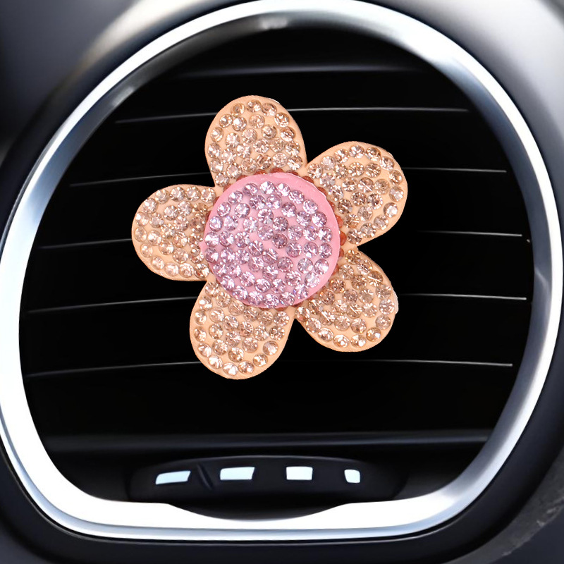 Comercio electrónico transfronterizo cerámica barro flores diamantes coche aire acondicionado salida de aire clip de aromaterapia decoración clip de perfume adorno