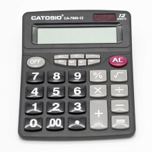 外贸计算器办公用品太阳能计算器双电源12位大屏会计用科学计算机