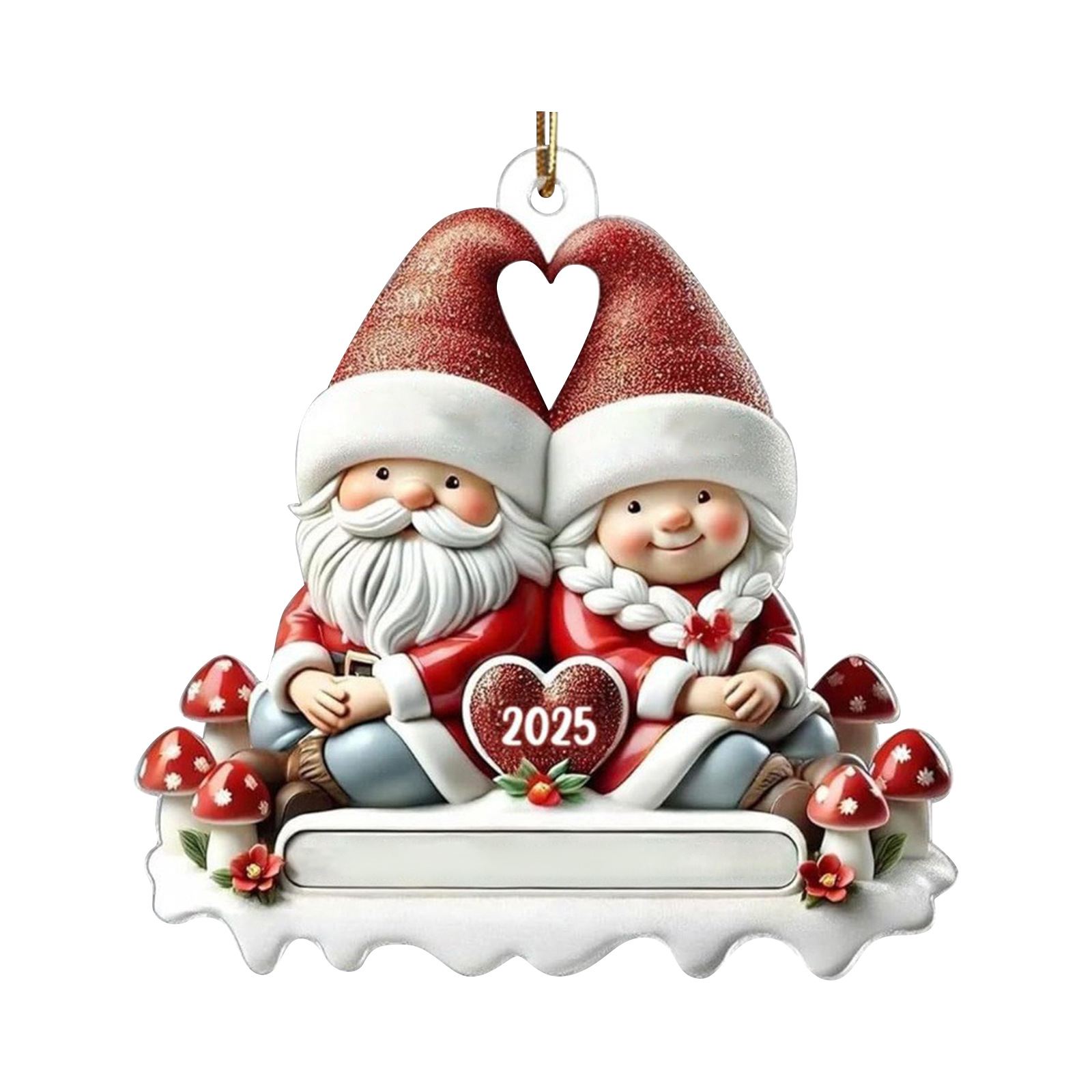 Nuevos regalos de Navidad personalizados para parejas transfronterizas, colgantes de Papá Noel con el tema "Envejecer lentamente juntos"