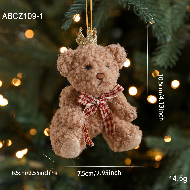 Nuevo lindo lindo pequeño oso de peluche colgante decoración navideña muñeca de peluche coche colgante muñeca de oso colgante