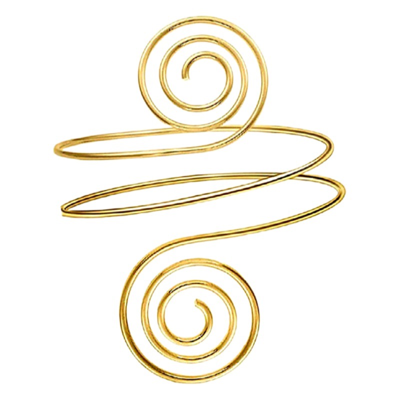 Cross-border European and American exaggerated spiral pattern bracelet export retro fashion twisted winding metal arm ring personality cuff