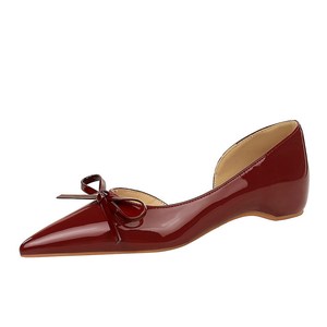 532-H150 European and American style butterfly bow decoration pointed slope heel, foot pedal side hollow low heel profes