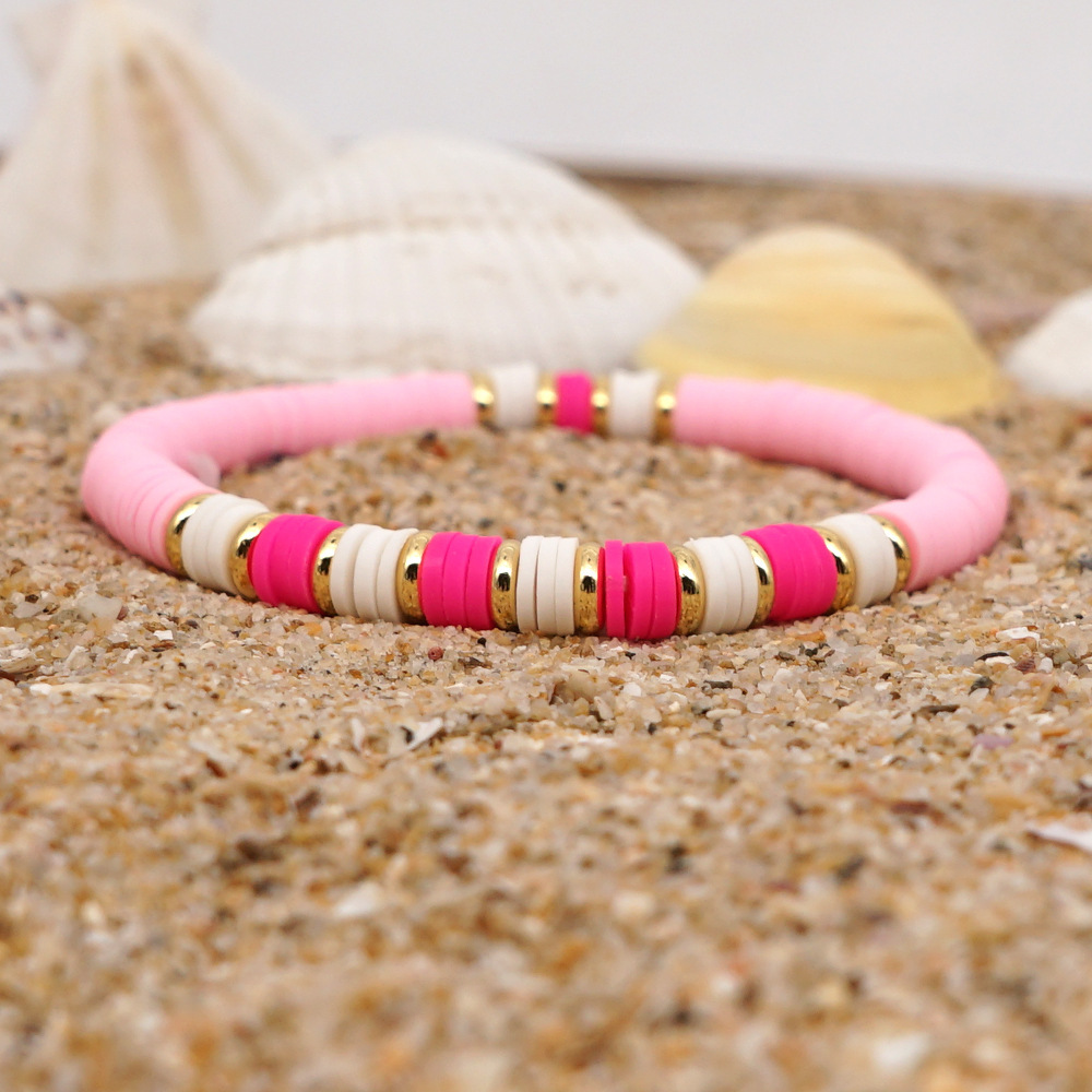 1 Piece Fashion Color Block Stainless Steel Soft Clay Beaded Women's Bracelets display picture 14