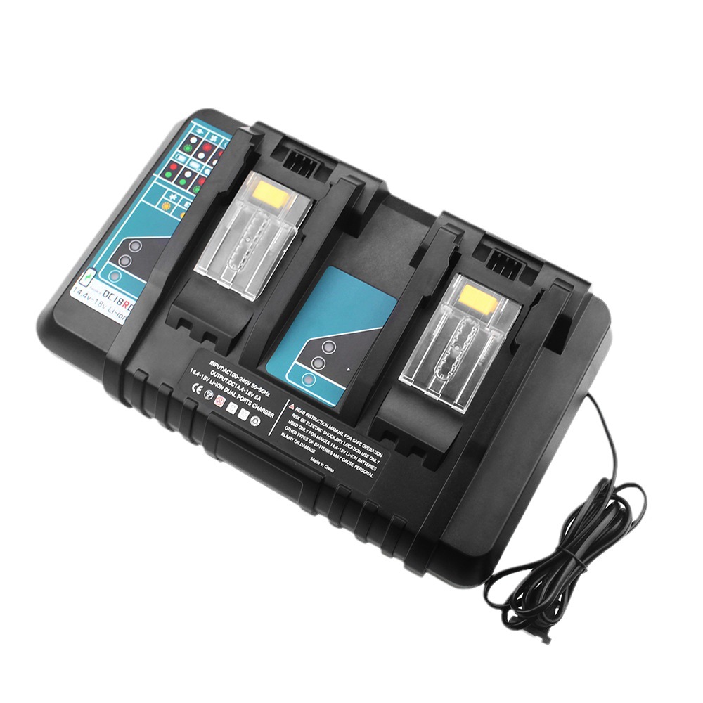 RHYはMKマキタ14.4V〜18Vリチウム電池充電器7Aデュアル充電急速充電DC18RCT充電に適しています。