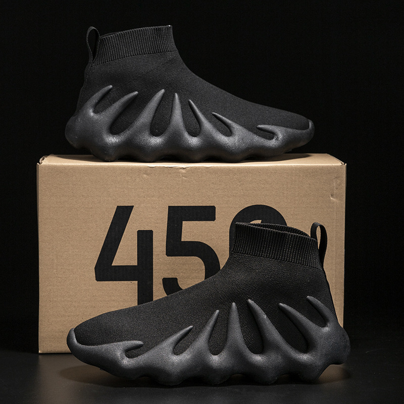 跨境外貿男鞋透氣單鞋2022新款潮流八爪魚男士襪子鞋休閒運動鞋女