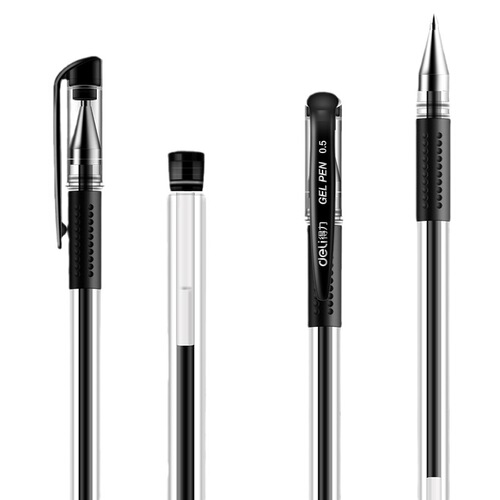 Deli gel pen 6600es signature pen 0.5mm carbon pen student stationery black water pen red and black office use