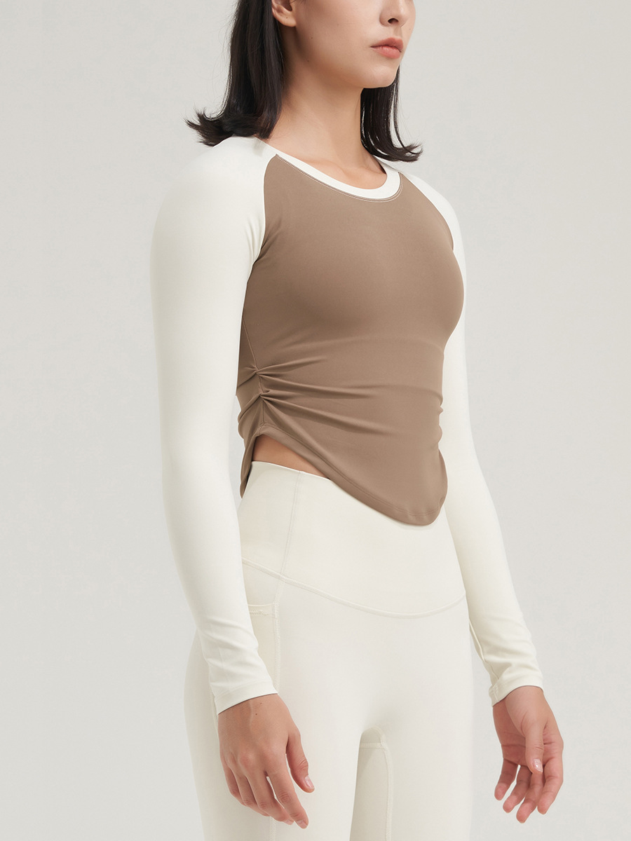 Yoga superior de manga larga de las mujeres ropa de yoga desnuda Otoño e Invierno de secado rápido ropa de fitness manga larga Camiseta corriendo capa deportiva mujeres