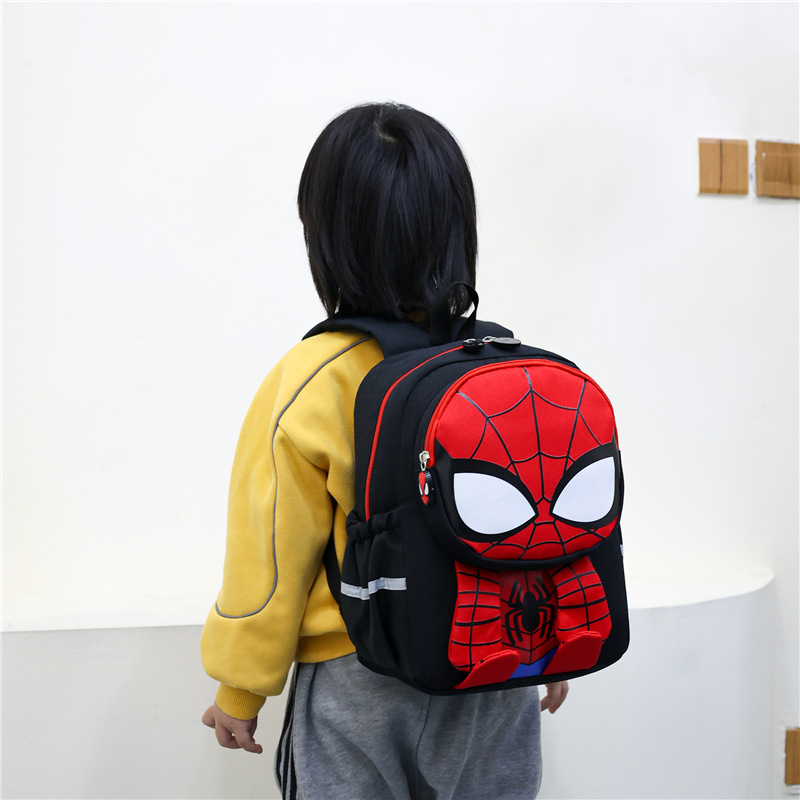 Araña de dibujos animados para niños mochila de jardín de infantes bebé niño mochila de dibujos animados 3-5-6 años mochila de niño de clase media y pequeña