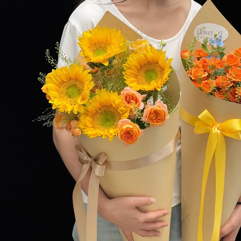 Huayan Materials オールインワン アイスクリーム タンブラー スタンドアップ シェイプピース DIY ブーケ素材パッケージ 花の包装 フラワーバケツ|undefined
