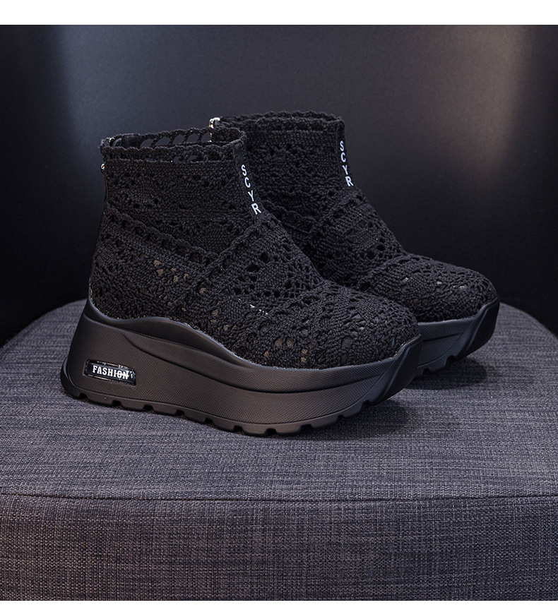 Giày sneaker nữ đế dày lưới ren hở mũi phong cách thể thao thời trang — Be 5067, Vang 5067, Den 5067 chi tiết 16