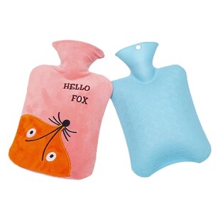 PVC hot water bag water injection hand warmer cloth cover warm handbag cartoon warm water bag warm waist explosion-proof hot water bag