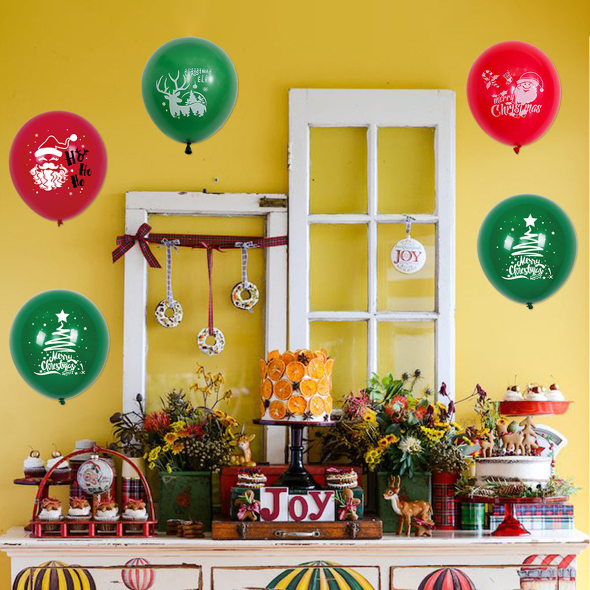 50 unids/pack Santa Claus árbol de Navidad decoración globos Nuevo 12 pulgadas Navidad impreso globos de látex