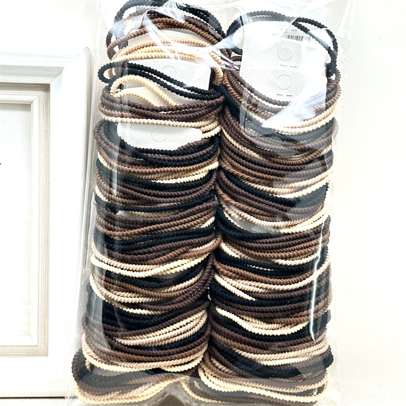 Cuerpo de leopardo coreano accesorios para el cabello asequibles 5 tarjetas cuerdas de cabello cuatro en uno de alta elasticidad correa de cola de caballo alta cuerda de cabeza