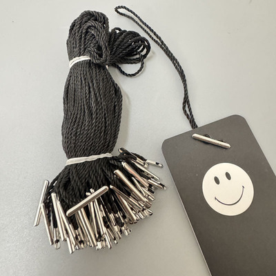 服飾輔料線金屬扣吊牌繩子商標線吊繩銅扣挂繩1000金屬穿繩吊粒