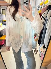 镂空白色防晒针织开衫薄外套女夏季2025新款短款外搭长袖罩衫上衣