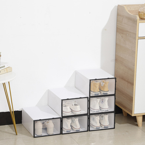 Thickened storage box plastic household with cover transparent storage dustproof basketball shoe box plastic shoe box wholesale