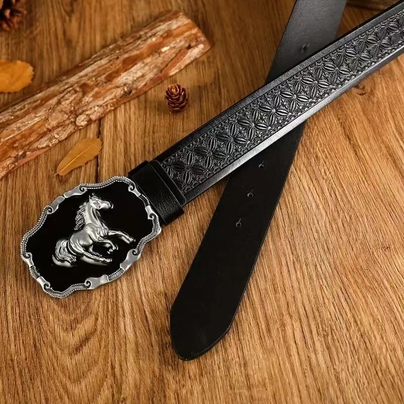 Modischer Ledergürtel für Herren, Vintage-Schnallengürtel, personalisierter Gürtel für junge und mittelalte Männer, geeignet für Jeans, Alltags- und Allzweckkasualstyle, schlichter Herrengürtel.