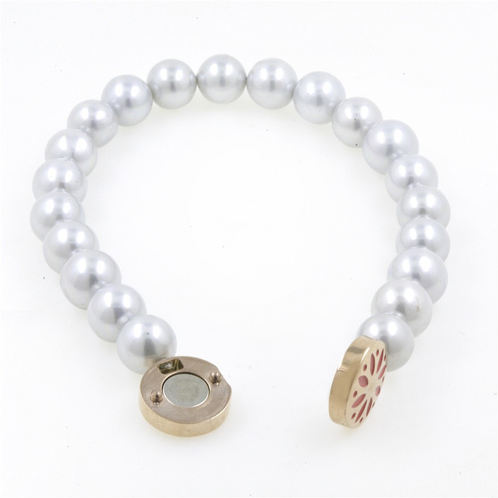 Bracelet de perles minimaliste avec fermoir aimanté en inox_voghion.com