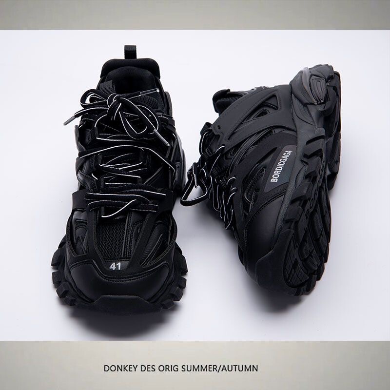 Paris Three Track 3.0 Outdoor Running Shoes Dad Shoes Trendy Thick-Soled Black Versatile Height-Increasing Casual Unisex Shoes