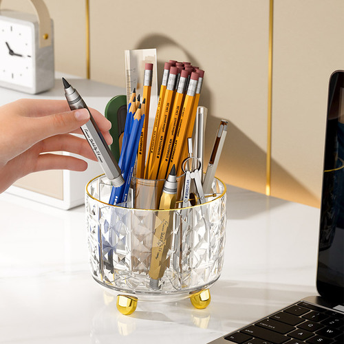 Yimijia 360-degree rotating pen holder storage box classification stationery office desktop multifunctional pen holder pen barrel