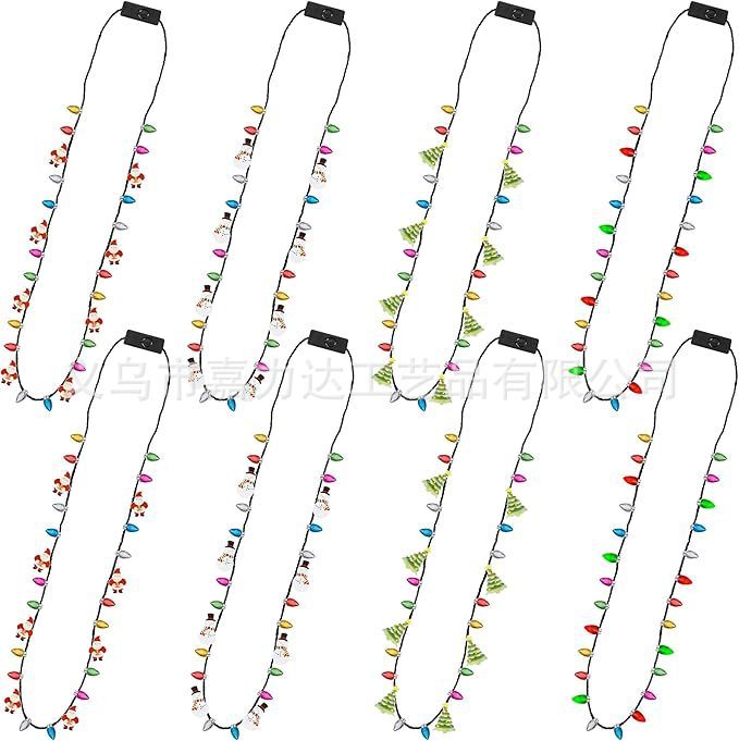 2025 新しい LED 発光ネックレスクリスマス装飾品 LED ライトフラッシュ小さなイチゴ電球ネックレスビーズチェーン|undefined