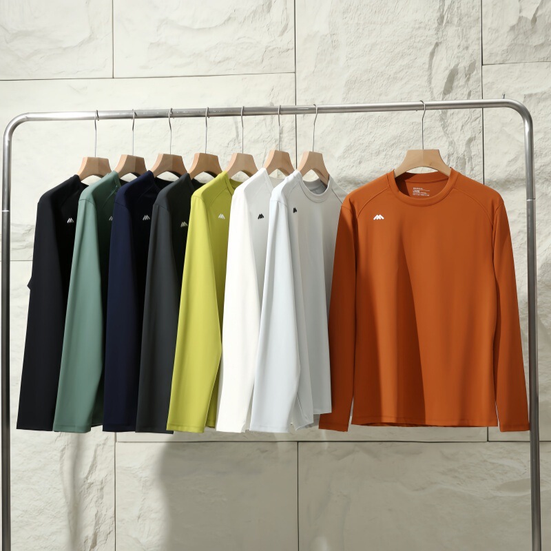 [Perfect Partner] Early Autumn Men's and Women's Velvet Outdoor Leisure Sports Breathable Long-Sleeved Round Neck Bottoming Shirt 1605