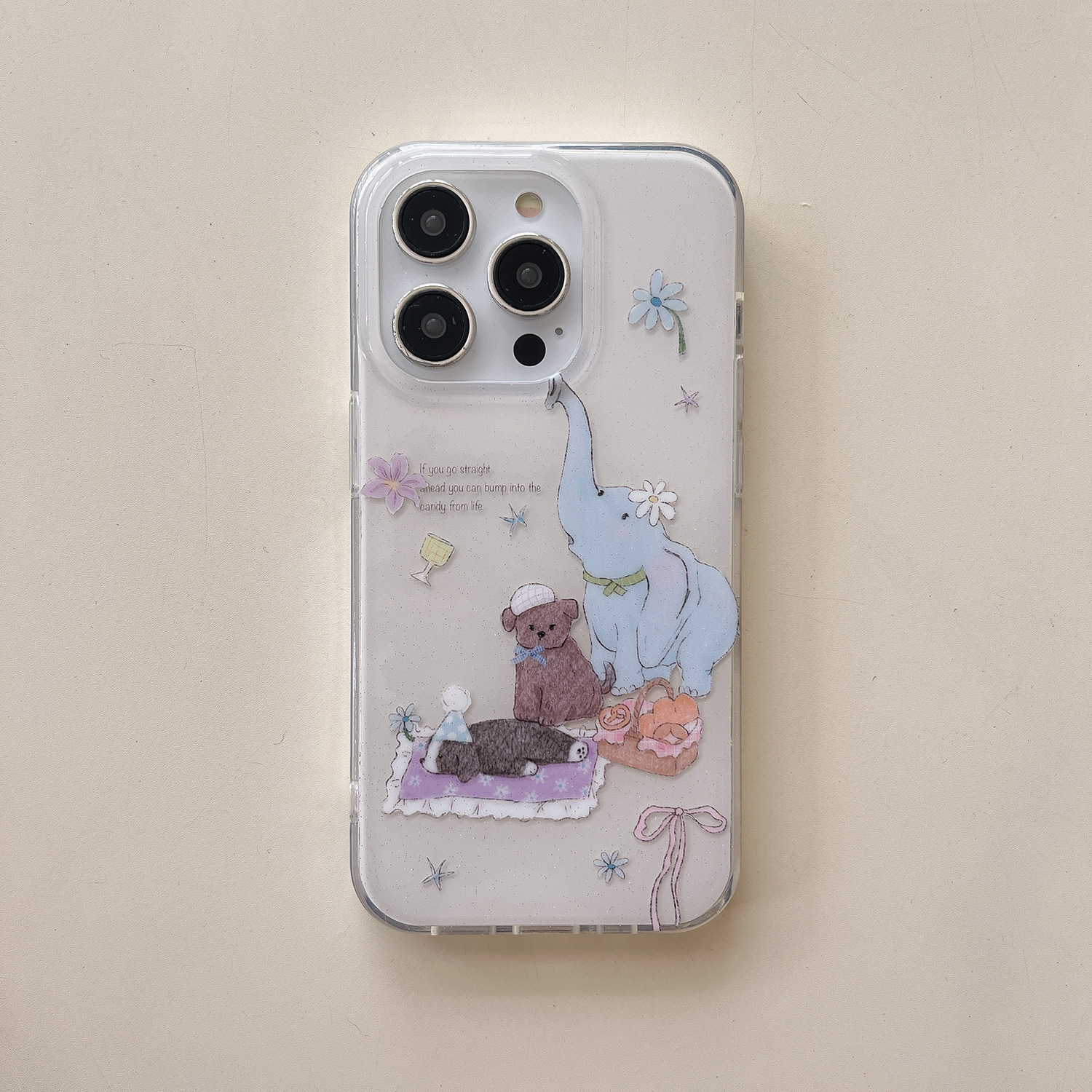 Personalidad dibujos animados graffiti elefante para Apple 16ProMax funda para teléfono móvil 15Pro simple 14/13 pareja 15PM