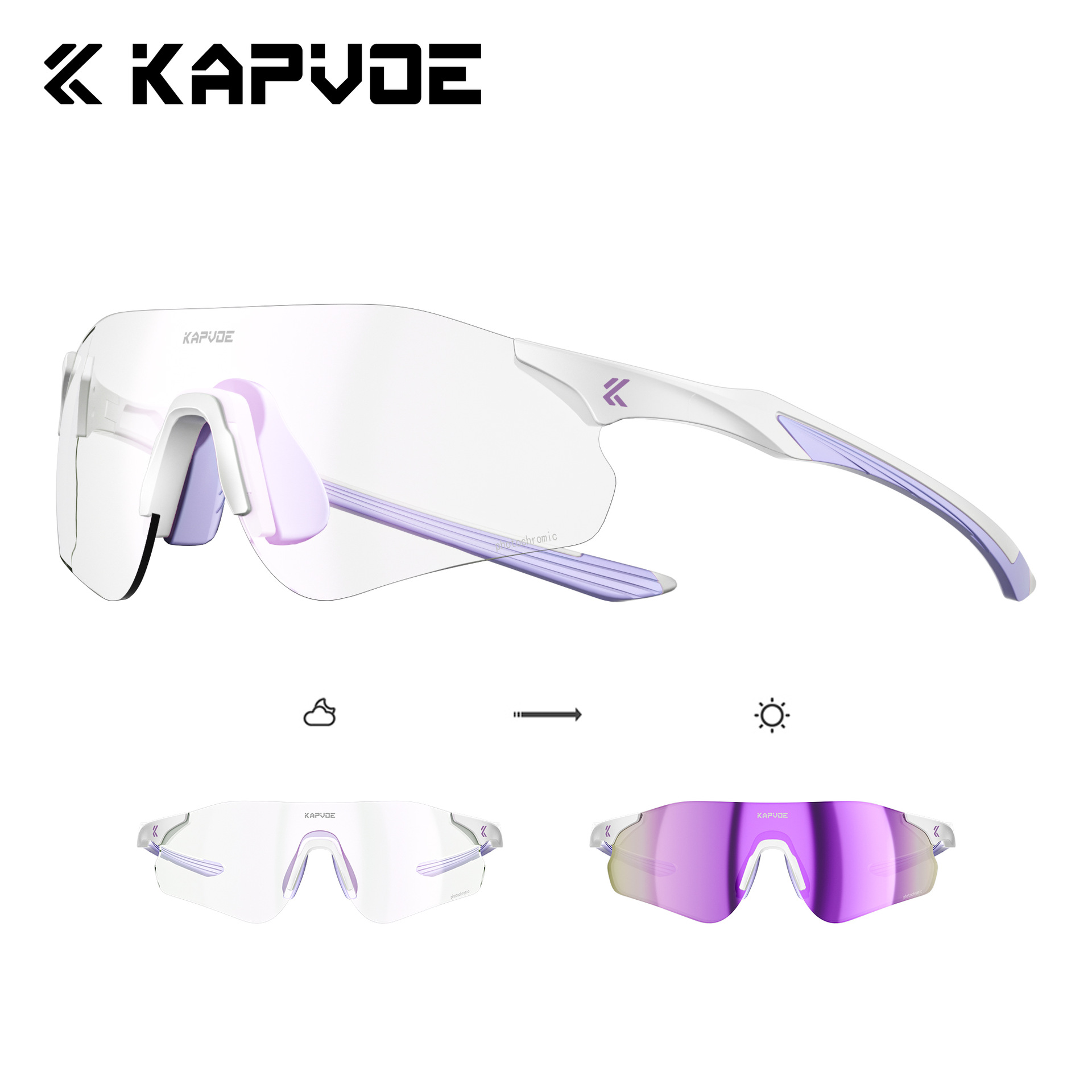 Gafas Fotocromáticas para Ciclismo y Correr de TR90, Fotocromático y Cortavientos, para Ciclismo y Escalada image 14