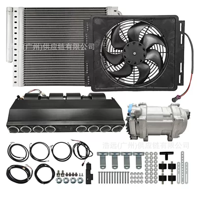 Automotive air conditioning, Conditioning Kit under the Dashboard - 12v-beu-868l-left-hand-drive-single-cooling-air-conditioning-kit-assembly-beu868l-set-01-1