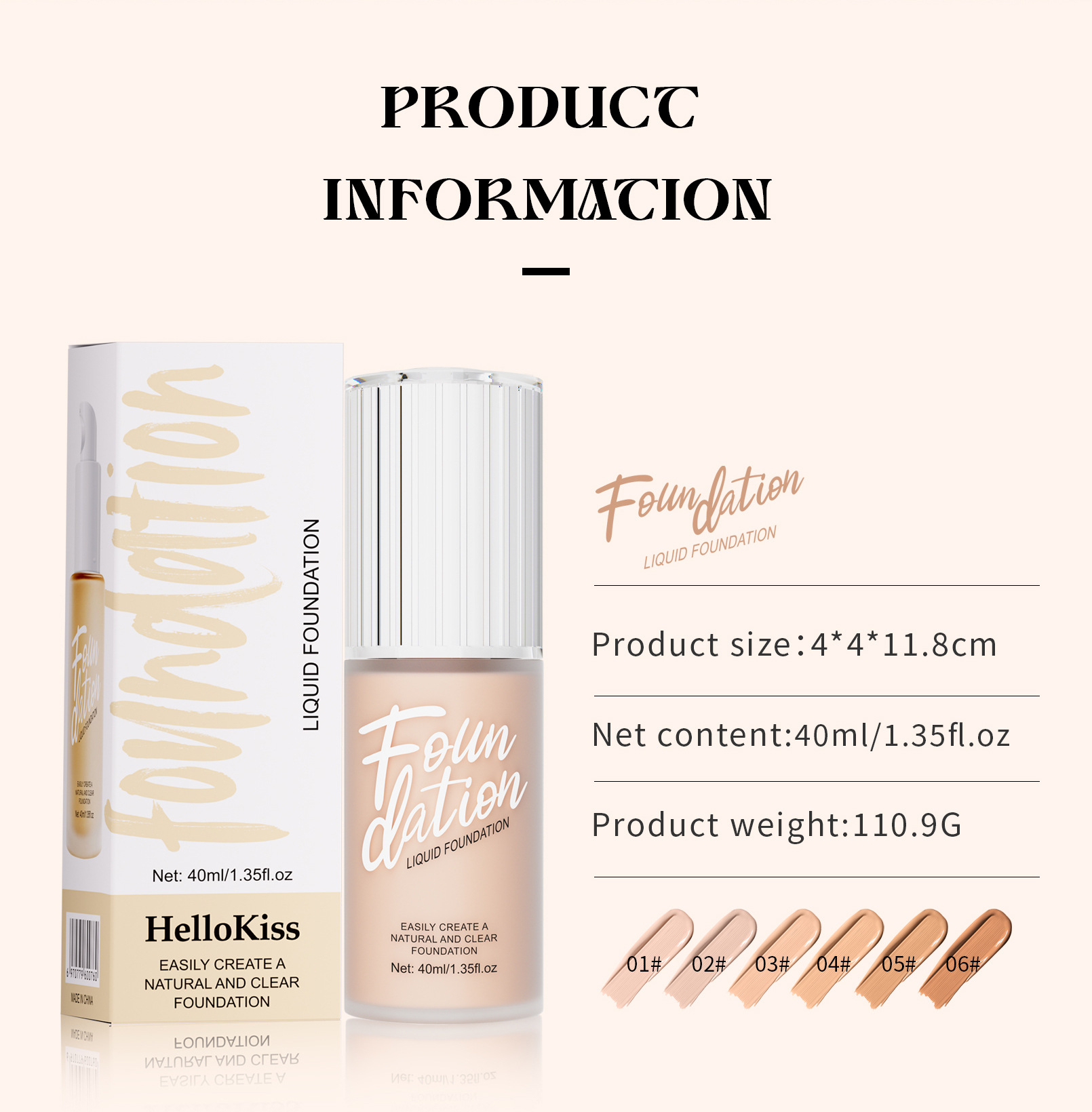 Hellokiss Foundation is a clear, smooth, natural and long-lasting European and American Foundation matte foundation makeup Application Scenario