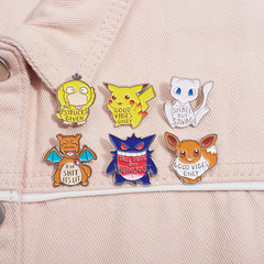 卡通精美寵物小精靈系列動漫周邊金屬紀念章可愛Q版小怪物胸針