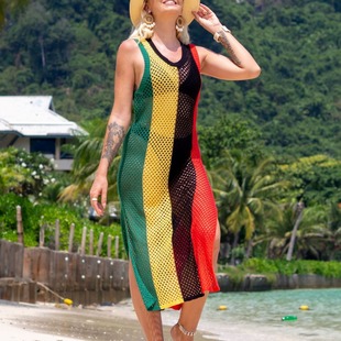 Beach blouse hollow vest sweater holiday skirt cross-border Amazon 3301(10 colors)