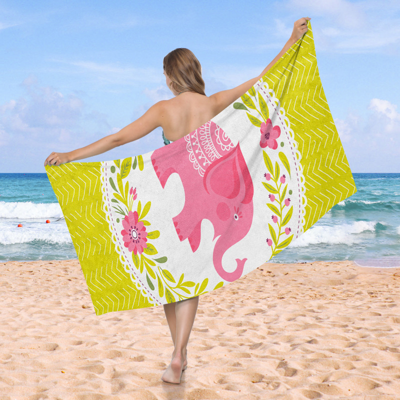 Waffle toallas de playa Amazon venta caliente vacaciones de playa al aire libre absorción de agua engrosada piña toallas de baño de impresión digital