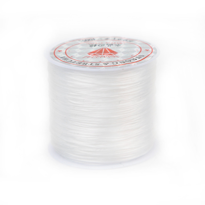 Suministro 0,8mm cuentas de cristal planas hilo elástico extensión del pelo accesorios DIY material de cuentas cuerda pulsera cuerda al por mayor