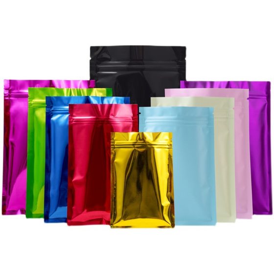 Color aluminum foil ziplock bag sealed pocket sample packing bag tea packaging bag in stock wholesale printing LOGO