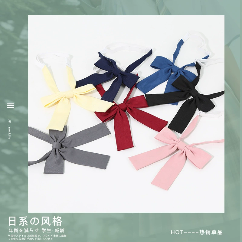 JK сплошной узор с длинным хвостом галстуком-бабочкой школьная форма униформа маторская одежда маленькая длинная ручка с воротником с цветком оптовая продажа галстуков-бабочек