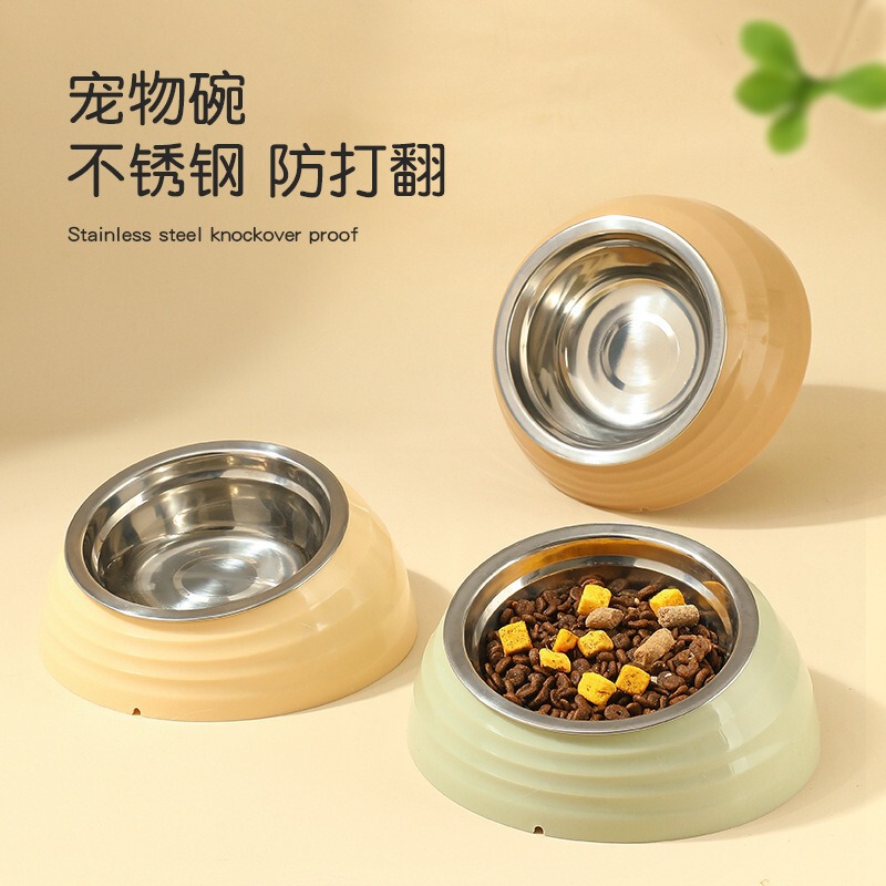 Manufacturer Wholesale Cat Food Bowl, Dog Bowl, Basin, Food Utensils, Anti-Knock over Stainless Steel Bowl, Feeder, Neck Guard, Slant Mouth, Pet Supplies